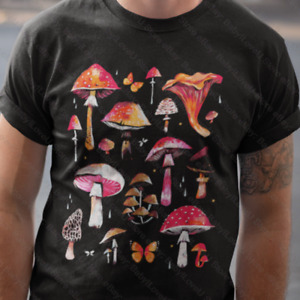 Psychedelic Mushroom T Shirt Toadstool Mycology Fungi Morchella Mens Tee Shirt
