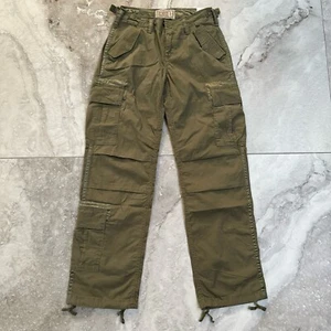 Abercrombie & Fitch 2000s Utility Cargo Pants 25R Baggy Y2k Style Olive Green - Picture 1 of 9