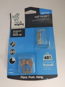 Hillman High & Mighty 40 Lb Capacity Picture Hanger Pack of 2  # 515302  NEW - Picture 1 of 8