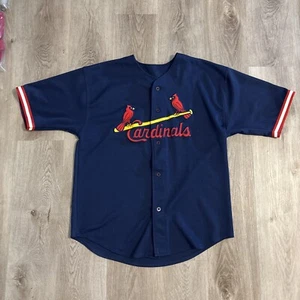 Vintage Russel Athletic St Louis Cardinals Russell Athletics Men Blue Jersey XL - Picture 1 of 10