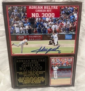 NEW Adrian Beltre Rangers Autographed Signed Auto Photo Plaque 3000 Hits - Picture 1 of 6