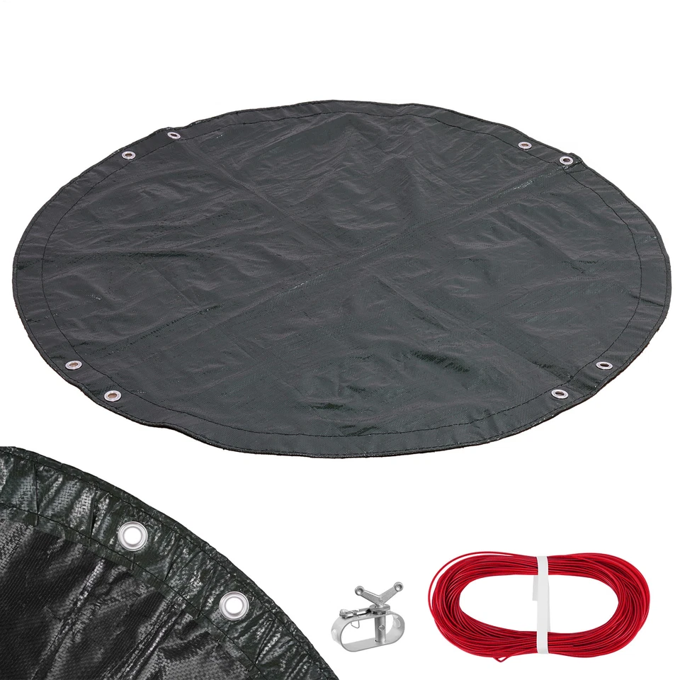 DENOTIP Abdeckplane Pool rund 3,60m - 4,60m (360 - 460 cm) Abdeckung Winter 100 g/m² PE