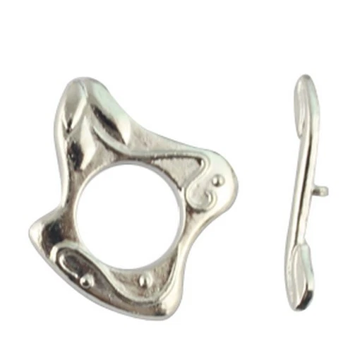 20Sets Silver Plate large vine toggle clasps FC1579SP - Image 1 of 1