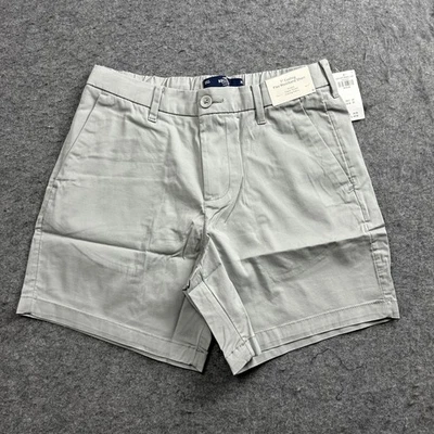 Шорты мужские Hollister средние серые 7 дюймов охлаждающий гибкий пояс эластичные плоские спереди - Изображение 1 из 4