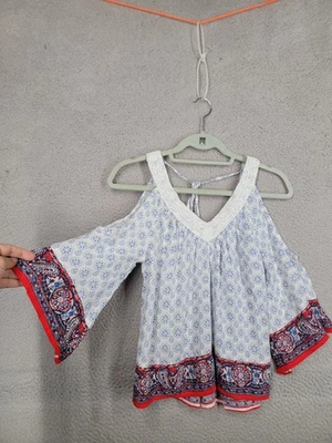 Blusa Hollister Hombro Frío XS Playa Boho Crochet Verano Top Manga 3/4 Foto 1 de 4