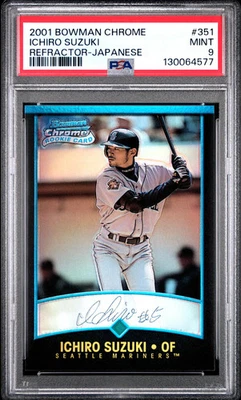 Bowman 2001 cromo #351 Ichiro Suzuki refractor novato japonés (RC) ¡PSA 9!! Foto 1 de 2