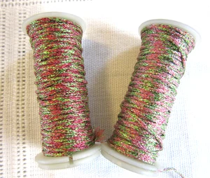 2 Kreinik Metallics Iron-on #6135 HOLLYBERRY Medium #16 Braids Thread lot - Picture 1 of 5