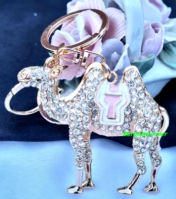 Keyring Camel Shape(N11) Crystal Snap Hook Rhinestone Bag Charm Gift 3D Keychain - Image 1 of 4