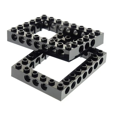 2x Lego Technic Building Brick Frame 6x8 Black Beam Hole 1680 40345 32532 - Image 1 of 2