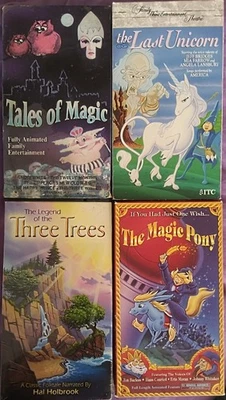 Tales Of Magic Pony The Last Unicorn Legend Three Trees 4 VHS Tape Lot Halloween - Image 1 of 2