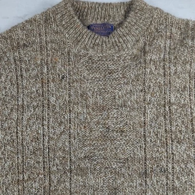 Suéter feminino Pendleton lã virgem gola redonda com nervuras tamanho XL - Imagem 1 de 4