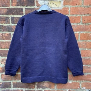 Vintage Le Tricoteur Guernsey Jumper Medium Navy Pure British Wool Fisherman - Picture 1 of 9