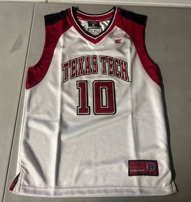 Camiseta deportiva de baloncesto Texas Tech Red Raiders bordada para niños blanca juvenil M 12-14 Foto 1 de 4