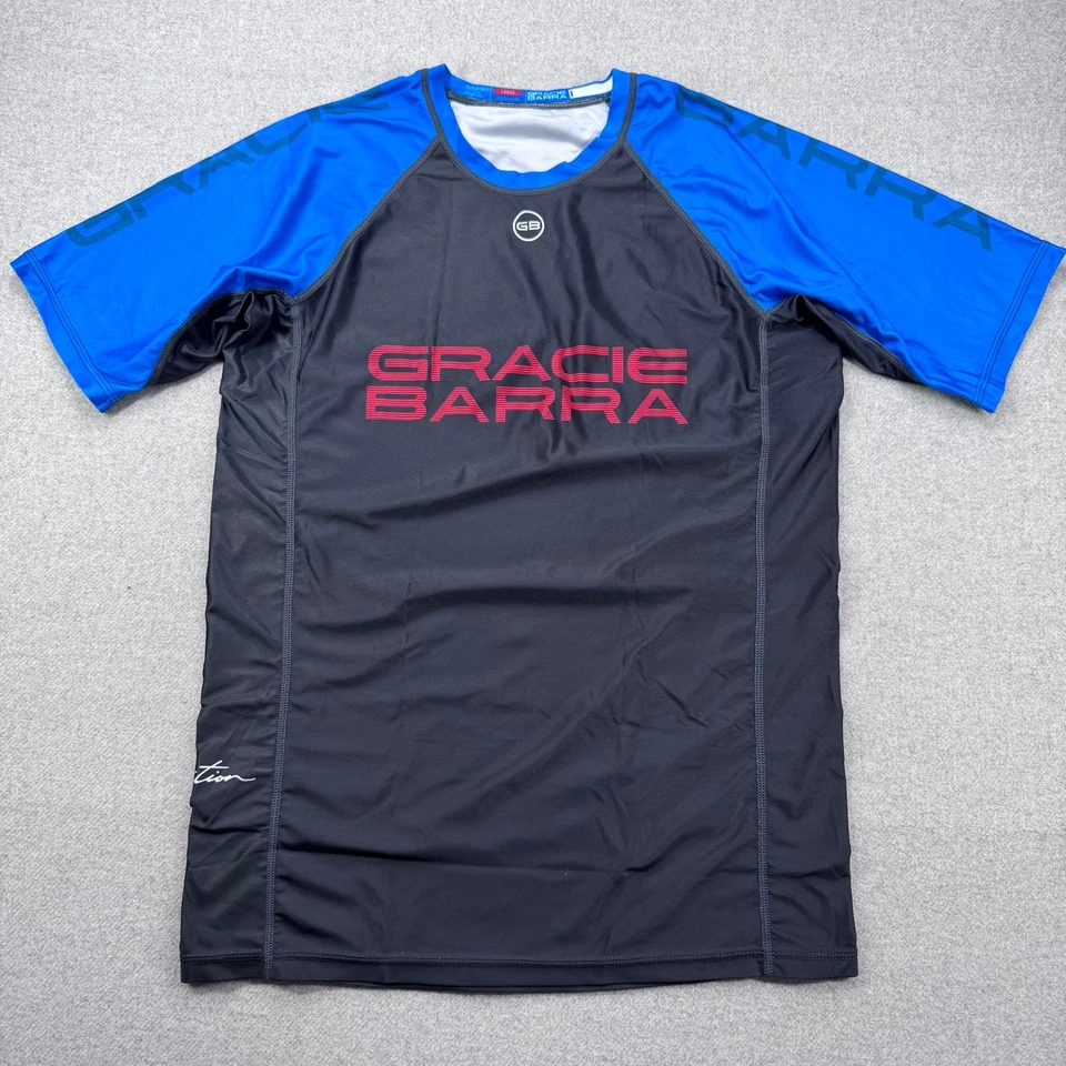 Protector contra erupciones Gracie Barra Equipe para hombre grande MMA Jiu Jitsu manga corta negro azul Foto 1 de 4