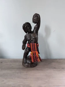 Kalinga tribe Headhunter warrior Carved Wood Mid Century Statue Sculpture 12in - Picture 1 of 11