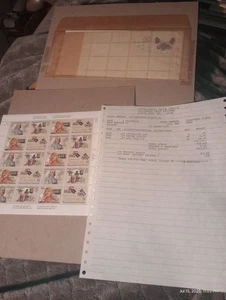 US National Postal Museum 20x29c 1993 Stamp Sheet with original invoice - Picture 1 of 5