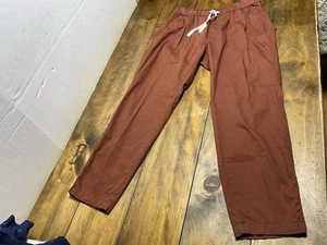 Pact Women's Large Daily Twill Pant Brown Pull On Organic Cotton Pockets - Picture 1 of 8