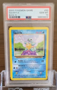 Squirtle 93/130 Base Set 2 2000 vintage Pokémon Game Gem Mint PSA 10 - Picture 1 of 2