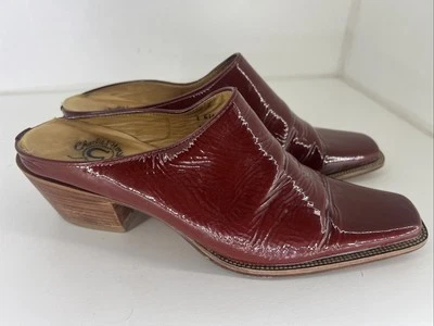 Charlie 1 Caballo de Lucchese 9.5 Rojo Mulas Cuero Western Vaquero Toboganes Foto 1 de 4