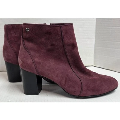 Pair of Women's Hush Puppies Maroon Burgundy Red Boots Booties Suede - Image 1 of 4