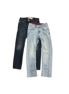 (2) Levis Boys Blue Denim Jeans 511 Slim 24X25 Lot Blue  Sz 8 - Picture 1 of 7