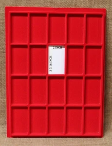 Inserts of "Riker" Style Display Case - 12"x16" Red, 20 Pockets - Package of 2 - Picture 1 of 2