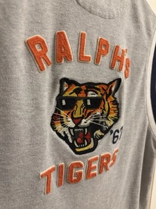 Polo Ralph Lauren Boys Gray Tiger Print Polo T-Shirt 100% Cotton Large 14-16 - Picture 1 of 7