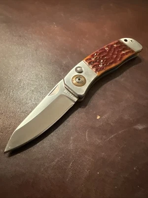 Cuchillo Plegable Raro CRKT 7233 Lakes Pal Bloqueo Botón Foto 1 de 4