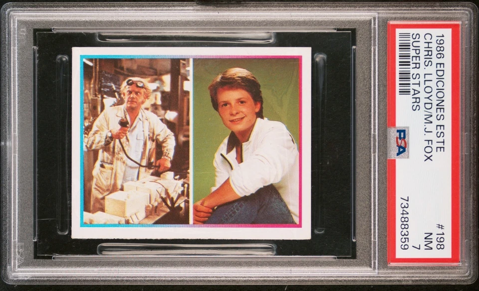 PSA 7 Ediciones Este Super Stars Michael J Fox Christopher Lloyd BTTF #198 Rare - Image 1 of 3
