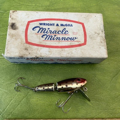 WRIGHT & MCGILL #472-J ARTICULADO MILAGRO MINNOW EN CAJA ORIGINAL Spotted Crawdad Foto 1 de 4