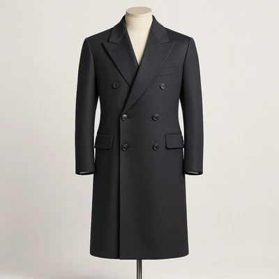 Loro Piana Cashmere Double Breasted Charcoal Gray Overcoat Mens 44 - Image 1 of 4