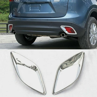 Para Mazda CX-5 2013-2016 Cromo Parachoques Trasero Reflector Luz Antiniebla Cubierta Borde Foto 1 de 4