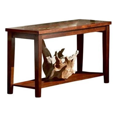 Davenport Slate inlay Sofa Table with brown cherry wood - Imagem 1 de 4