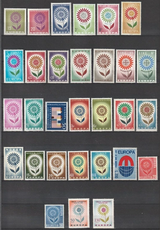[ST1008] EUROPA 1964: Buen año completo de estampillas MNH muy finas - 125 USD Foto 1 de 1