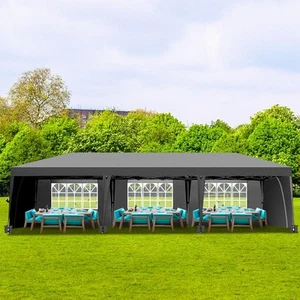 10'X 30' EZ POP UP Gazebo Canopy Tent With 8 Walls Sandbag & Wheel Carry Bag - Picture 1 of 8