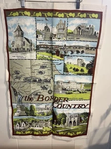 Vintage Souvenir Schottland Grenze Landhaus Küche Geschirrtuch, Baumwolle, Kirkcaldy - Bild 1 von 8