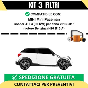 Kit 3 Filtri Tagliando per MINI Mini Paceman Cooper ALL4 90 kw Benzina 2013-2016 - Bild 1 von 2