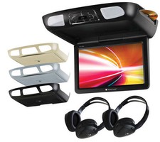 Planet Audio 11.2" Tft Car Monitor Overhead Ceiling Dvd Usb Player 2 Headphones