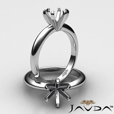 6 prong solitaire Diamond Engagement Ring Setting 14k Gold White 3mm Semi Mount - Image 1 of 4