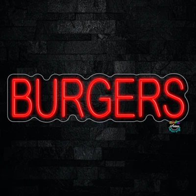 Letrero de neón LED Burgers 26"L x 7"H #32110 Foto 1 de 3