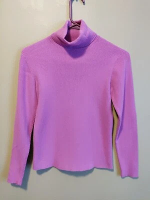 Relativity women's S turtleneck sweater pink color ribbed long sleeves - Image 1 of 4