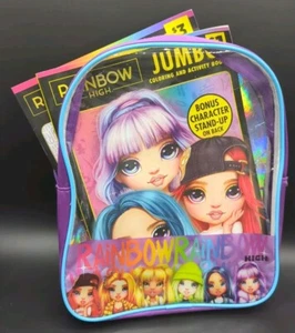 Rainbow High Hair Mini Backpack And Two New Coloring Books With Markers  - Picture 1 of 5