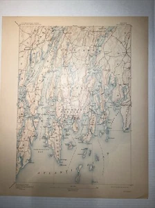 1911 USGS topo map Boothbay Harbor Quadrangle Maine Southport  Newcastle - Picture 1 of 8