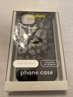 Funda para teléfono Apple iPhone 14 Plus MagSafe heyday™ negra con estampado de leopardo Foto 1 de 4