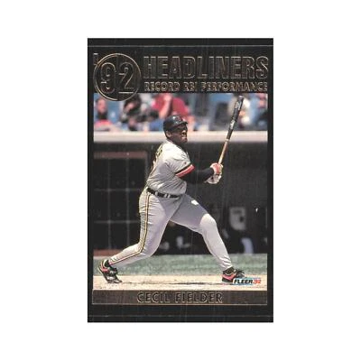 1992 Fleer Update Cecil Fielder Tigers #4 - Image 1 of 3