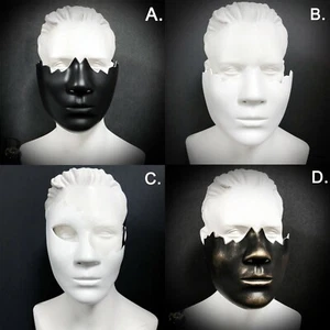 Half Face Mouth Masquerade Masks Halloween Party Masks Cosplay Costume DIY Props - Picture 1 of 7