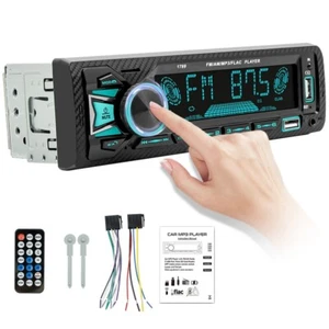 Single 1Din Bluetooth Car Stereo FM Radio AUX-In USB Audio Receiver MP3 Player - Picture 1 of 12
