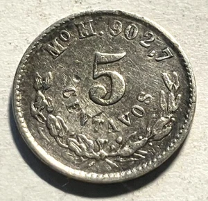elf Mexico 5 Centavos 1899  MoM  Silver  A045 - Picture 1 of 2