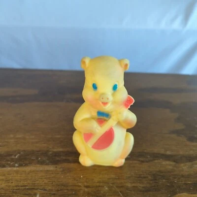 Vintage 1960s Baby World Pig with Banjo Squeeze Toy 4.5" - Image 1 of 4