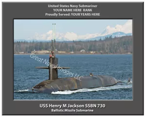 USS Henry M Jackson SSBN 730 Personalized Canvas Submarine Photo Print Navy - Picture 1 of 1